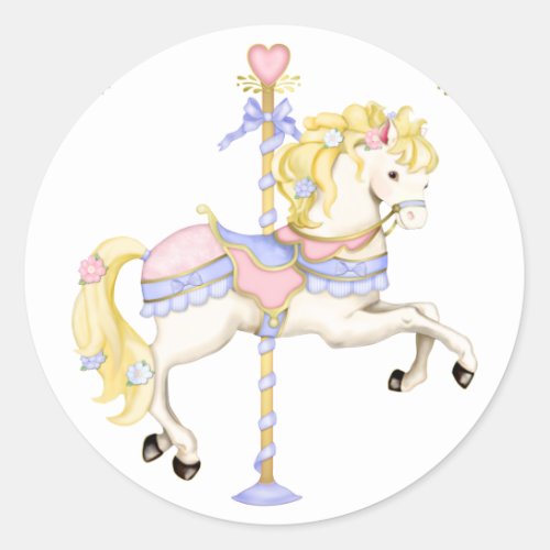 Carousel Pony Classic Round Sticker