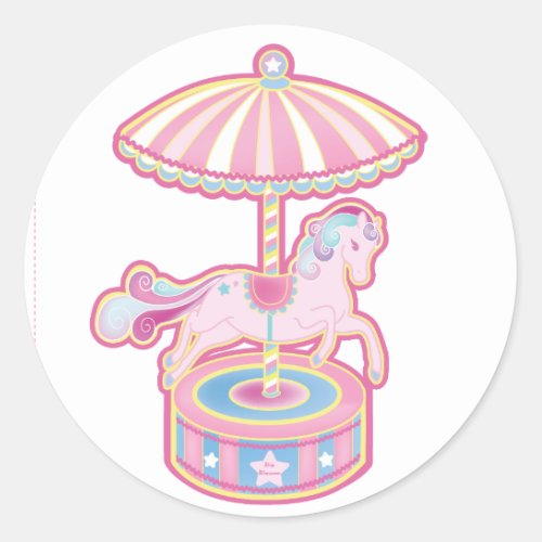 Carousel Pony Classic Round Sticker