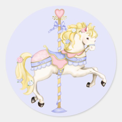 Carousel Pony Classic Round Sticker