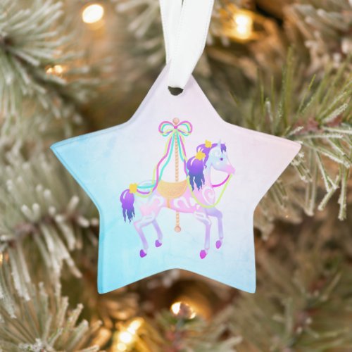 Carousel Pony Star Acrylic Ornament