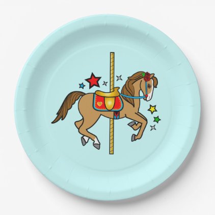 Carousel Pony with Stars Birthday Paper Plate