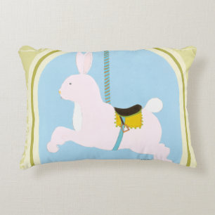 Carousel Rabbit by June Erica Vess Accent Pillow