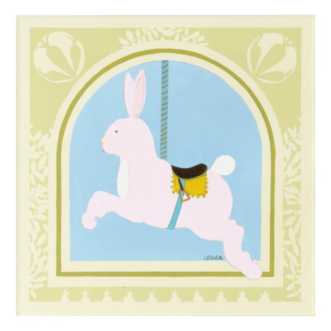 Carousel Rabbit by June Erica Vess Acrylic Print (Front)