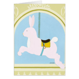 Carousel Rabbit by June Erica Vess Cards