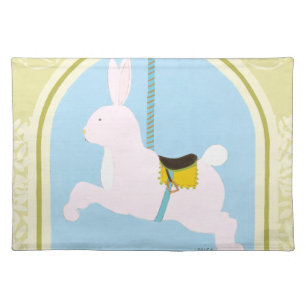 Carousel Rabbit by June Erica Vess Cloth Placemat