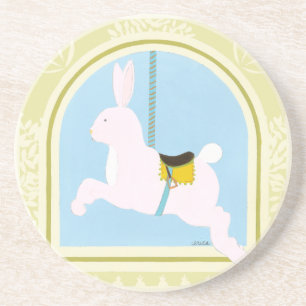 Carousel Rabbit by June Erica Vess Drink Coaster