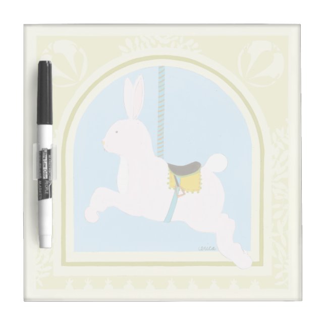 Carousel Rabbit by June Erica Vess Dry Erase Board (Front)