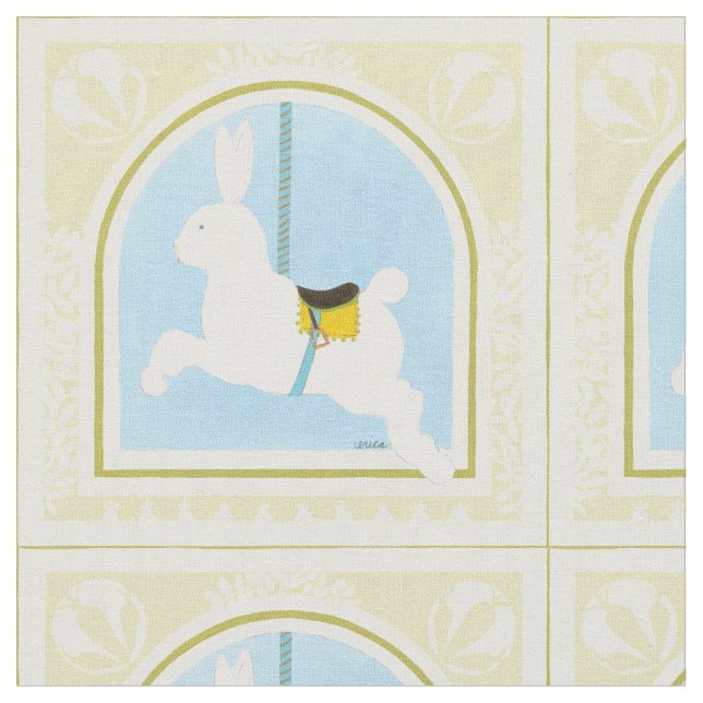 Carousel Rabbit by June Erica Vess Fabric (Close Up)