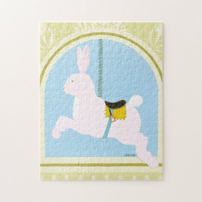 Carousel Rabbit by June Erica Vess Jigsaw Puzzle (Vertical)