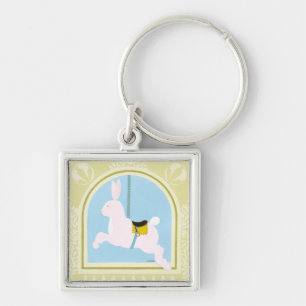 Carousel Rabbit by June Erica Vess Keychain