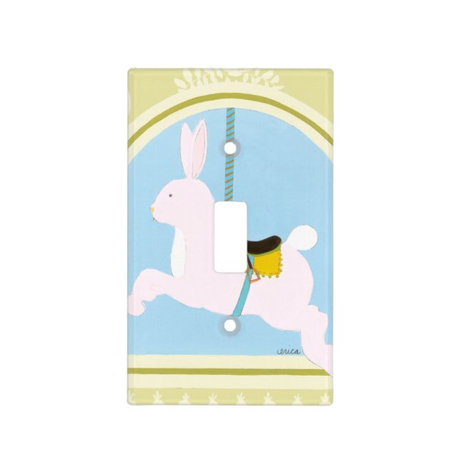 Carousel Rabbit by June Erica Vess Light Switch Cover (Front)