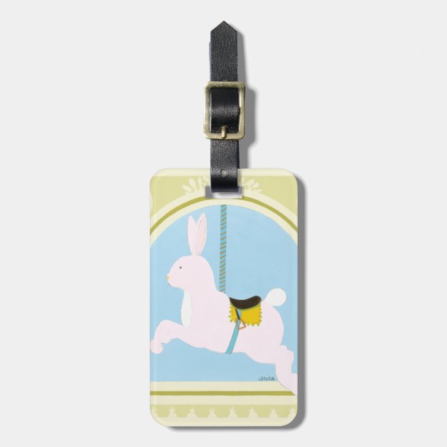 Carousel Rabbit by June Erica Vess Luggage Tag (Front Vertical)