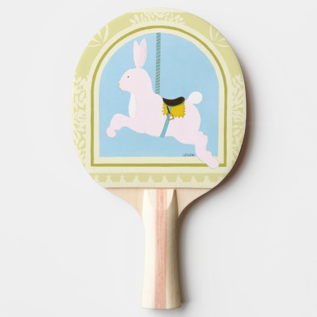 Carousel Rabbit by June Erica Vess Ping-Pong Paddle (Front)