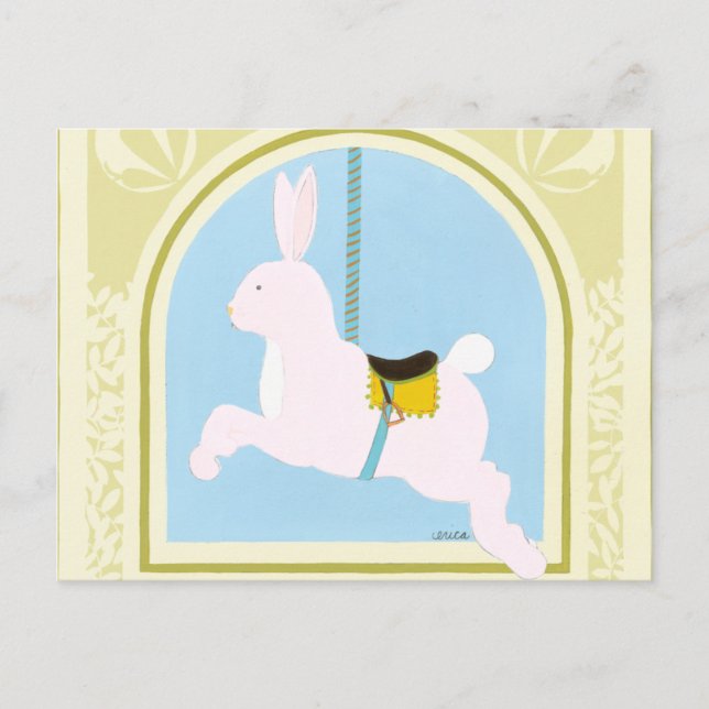 Carousel Rabbit by June Erica Vess Postcard (Front)