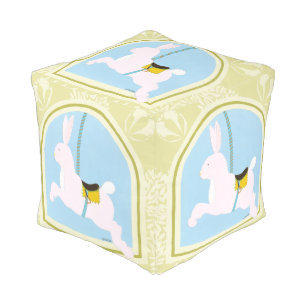 Carousel Rabbit by June Erica Vess Pouf