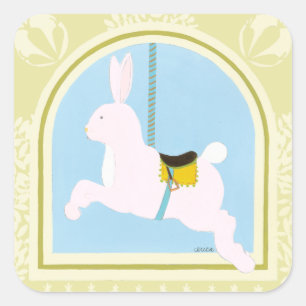 Carousel Rabbit by June Erica Vess Square Sticker