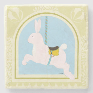 Carousel Rabbit by June Erica Vess Stone Coaster
