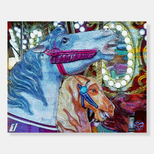 Carousel Race Horse Wins by a Nose Foam Board