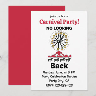 Carousel Ride No Looking Back Carnival Party Invitation