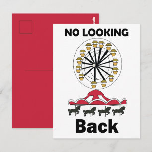 Carousel Ride No Looking Back Inspirational Quote Postcard