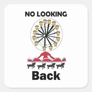Carousel Ride No Looking Back Inspirational Quote Square Sticker