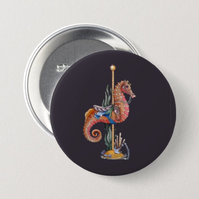 Carousel Seahorse Button (Front & Back)