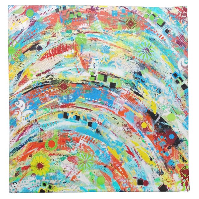 Carousel Set of 4 Cocktail Napkins (Front)