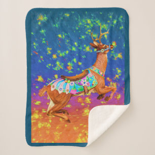 Carousel Stag 06 2023 Sherpa Blanket