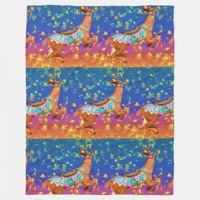 Carousel Stag Fleece Blanket (Front)