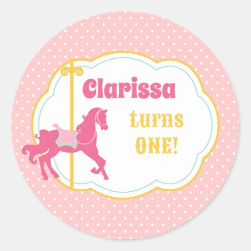 Carousel Stickers _ Pink Gold Mint Cute Polka Dot
