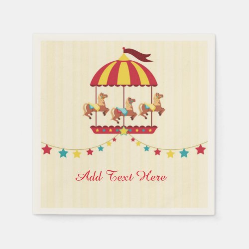 Carousel with Star Bunting Paper Napkins