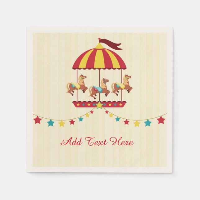 Carousel with Star Bunting Paper Napkins (Front)