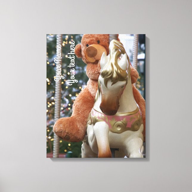 Carousel with Teddy Bear Canvas Print (Front)