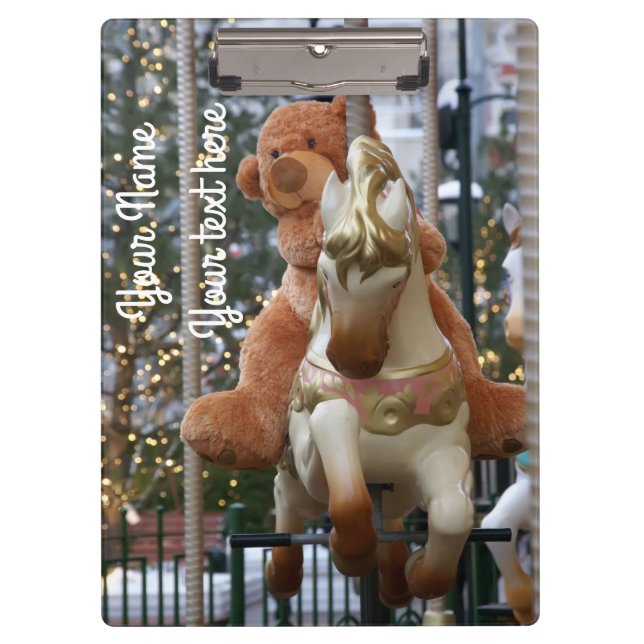Carousel with Teddy Bear Clipboard (Front)