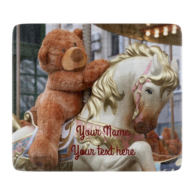 Carousel with Teddy Bear Cutting Board (Front)
