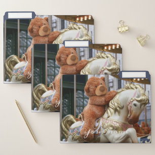 Carousel with Teddy Bear File Folder