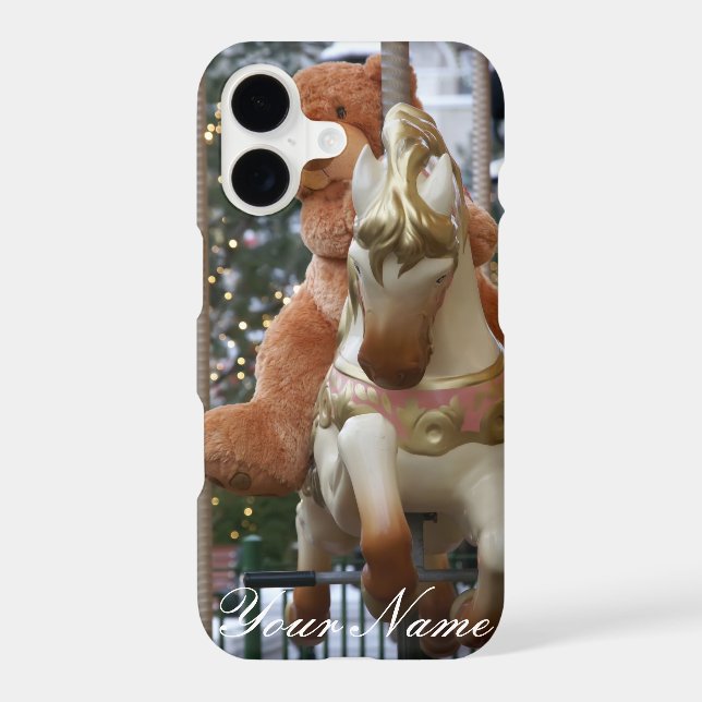 Carousel with Teddy Bear Iphone Case (Back)