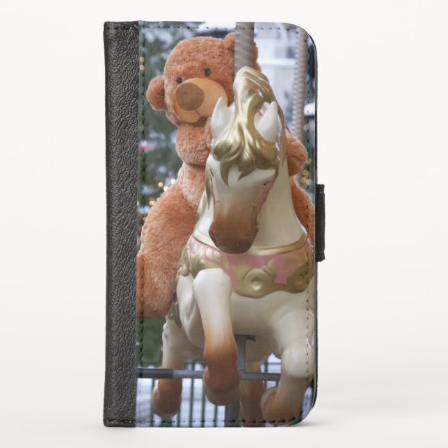Carousel with Teddy Bear iPhone Wallet Case (Front)