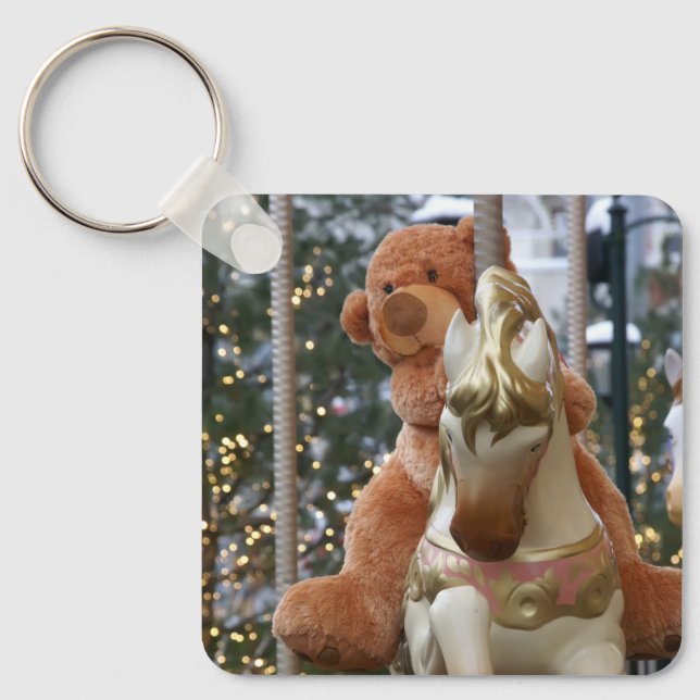 Carousel with Teddy Bear Keychain (Front)