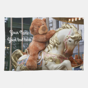 Carousel with Teddy Bear Kitchen Towel