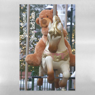 Carousel with Teddy Bear Magnetic Dry Erase Sheet