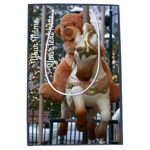 Carousel with Teddy Bear Medium Gift Bag