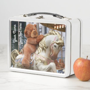Carousel with Teddy Bear Metal Lunch Box