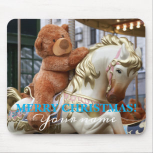 Carousel with Teddy Bear Mouse Pad