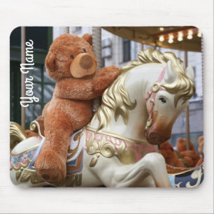 Carousel with Teddy Bear Mousepad