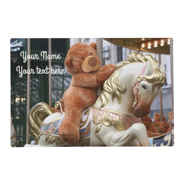 Carousel with Teddy Bear Placemat (Front)
