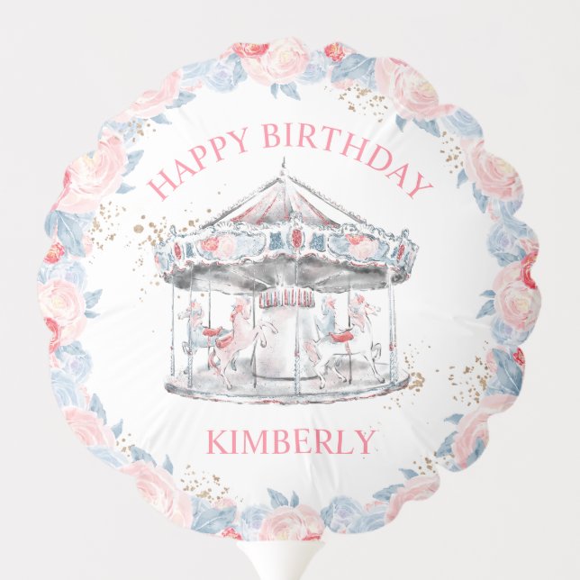 Carousel Wonderland Pink Balloon (Back)