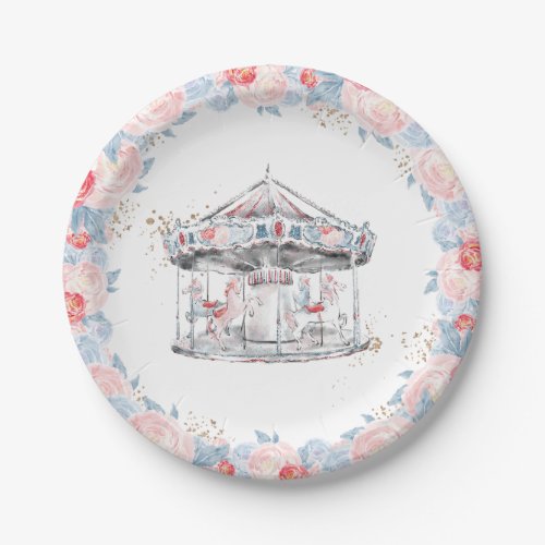 Carousel Wonderland Pink Paper Plates