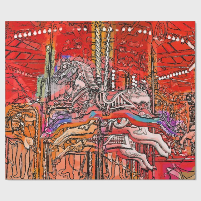 CAROUSEL WRAPPING PAPER (Flat)