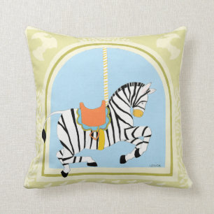 Carousel Zebra by June Erica Vess Throw Pillow